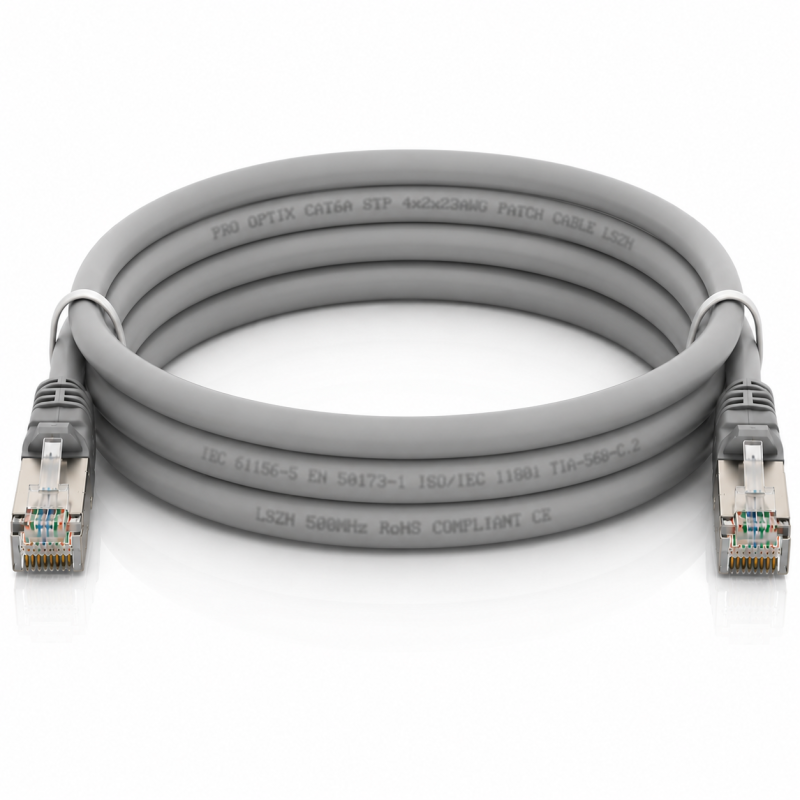CAT6A STP Network Cable, Grey