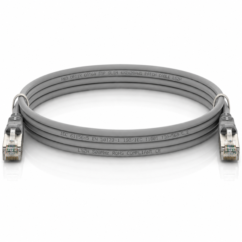 CAT6A STP SLIM Network Cable, Grey