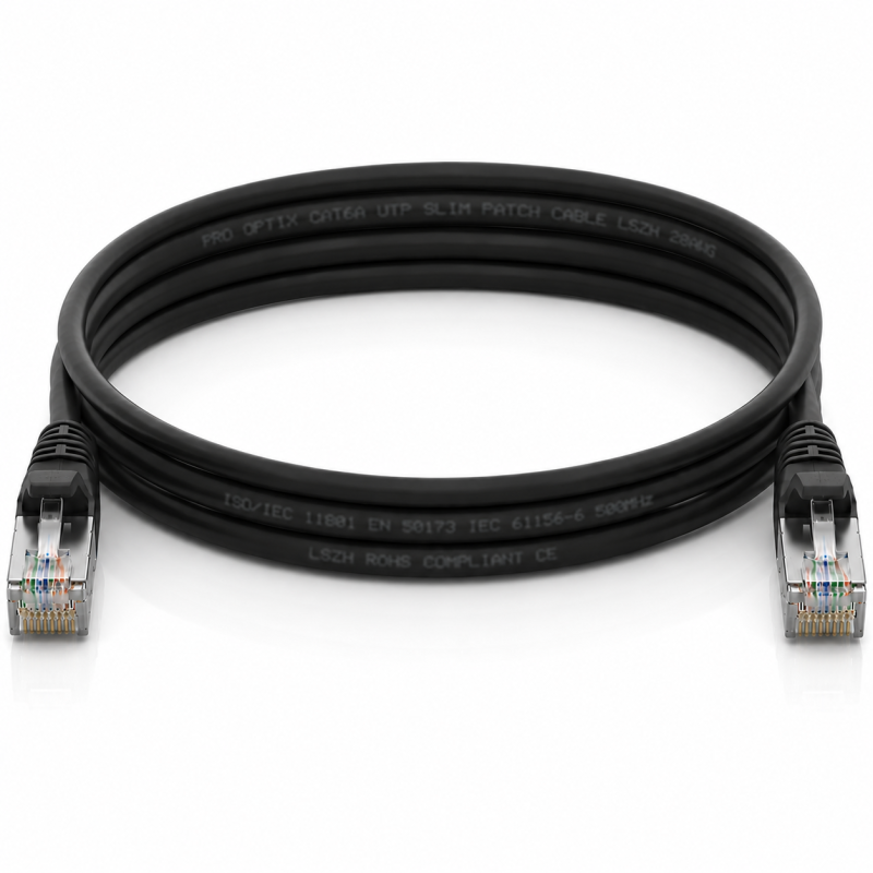 CAT6A UTP SLIM Network Cable, Black