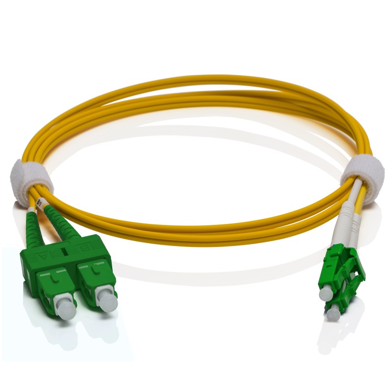LC Simplex APC to SC Simplex APC OS2 Singlemode Cable